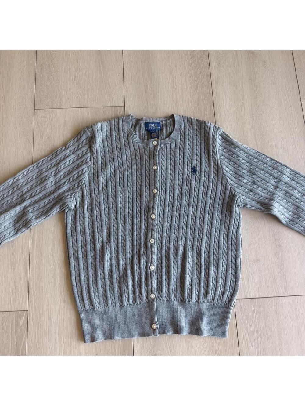 Ralph Lauren Women's Grey and Green Cardigan